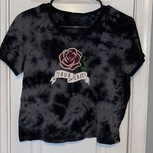 Black and grey tie dye t shirt